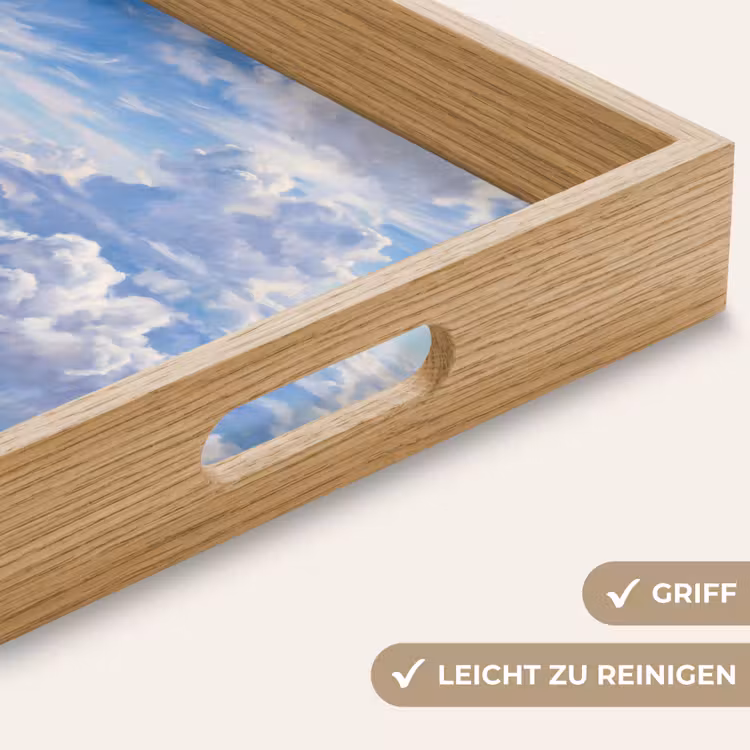 Wolken - Lucht - Natuur - Abstract - Blauw Dienblad Rechthoek middel -USP_HandgreepDE