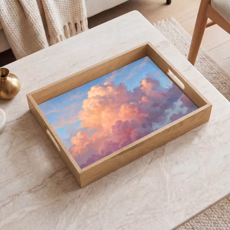 Wolken - Lucht - Natuur - Abstract - Kleurrijk Dienblad Rechthoek middel -sfeer1