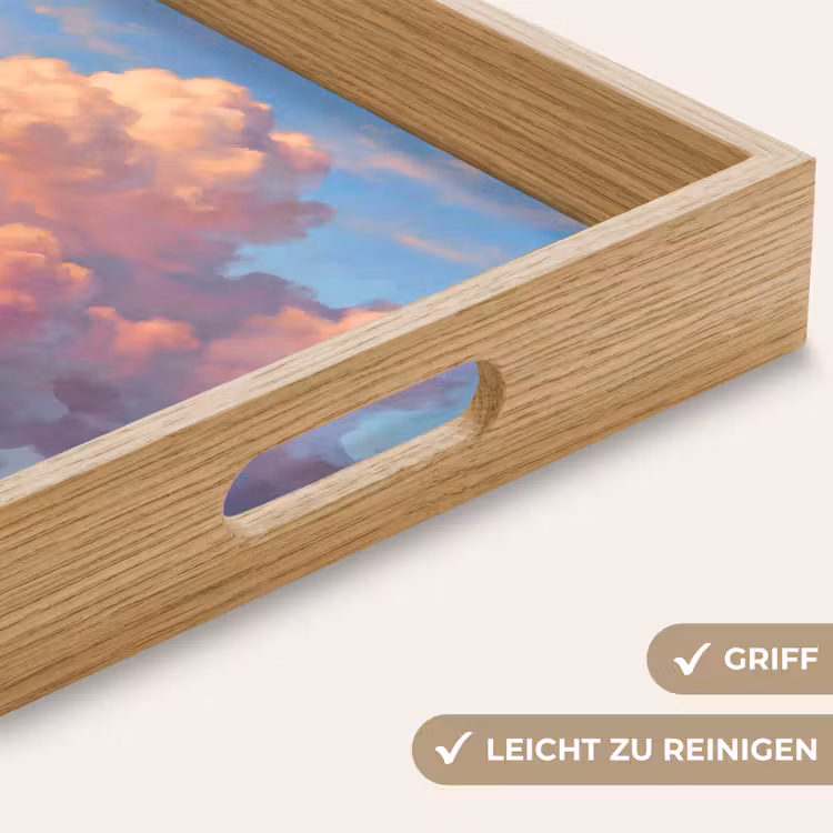 Wolken - Lucht - Natuur - Abstract - Kleurrijk Dienblad Rechthoek middel -USP_HandgreepDE
