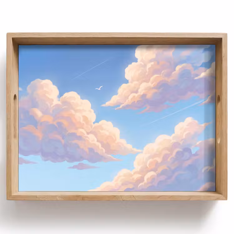 Wolken - Lucht - Natuur - Blauw Dienblad Rechthoek middel -z3d_shopping