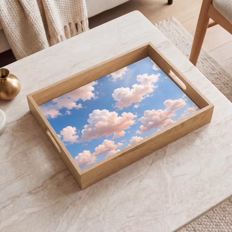 Wolken - Hemel - Natuur - Licht - Blauw Dienblad Rechthoek middel -sfeer1
