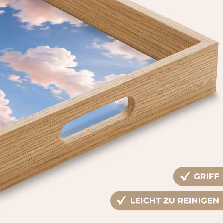 Wolken - Hemel - Natuur - Licht - Blauw Dienblad Rechthoek middel -USP_HandgreepDE