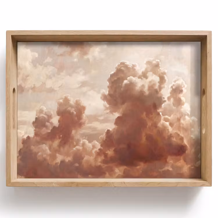 Wolken - Lucht - Natuur - Modern - Bruin Dienblad Rechthoek middel -z3d_shopping