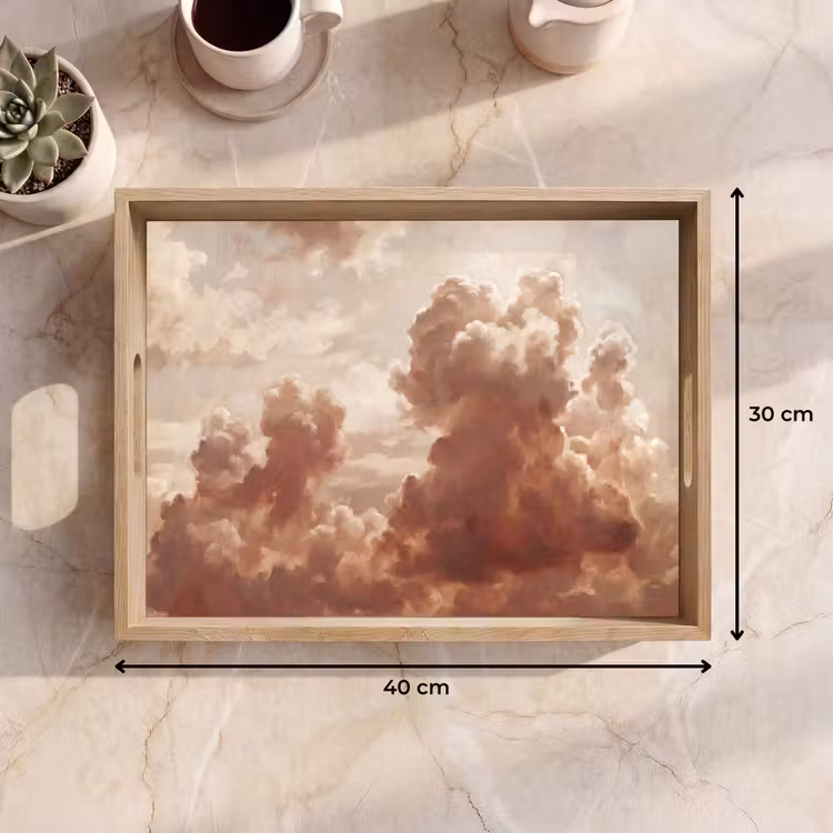 Wolken - Lucht - Natuur - Modern - Bruin Dienblad Rechthoek middel -USP_Formaat