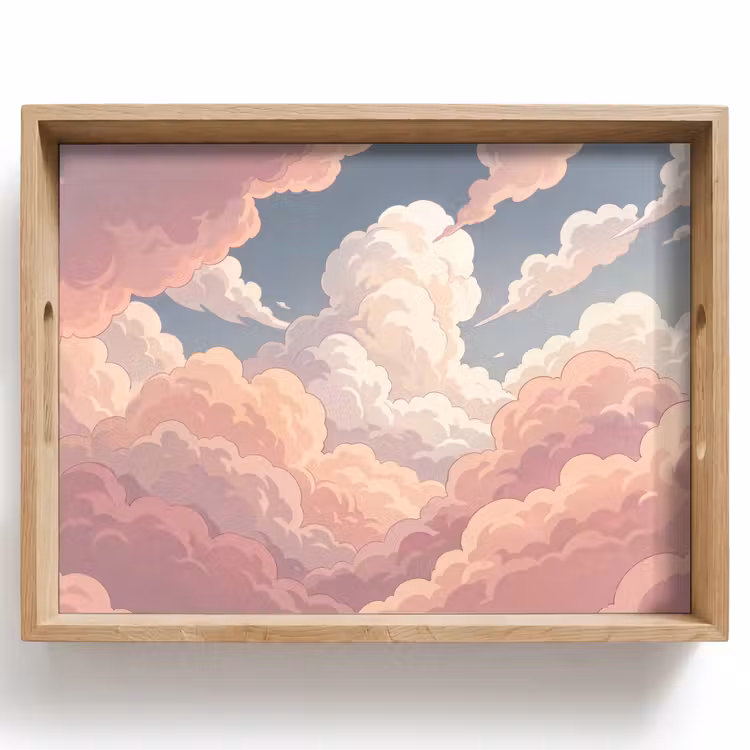 Wolken - Lucht - Natuur - Pastel - Roze Dienblad Rechthoek middel -z3d_shopping