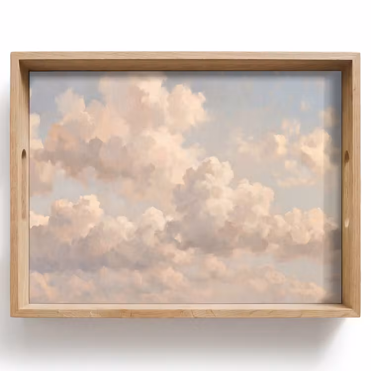 Wolken - Zacht - Natuur - Klassiek - Beige Dienblad Rechthoek middel -z3d_shopping