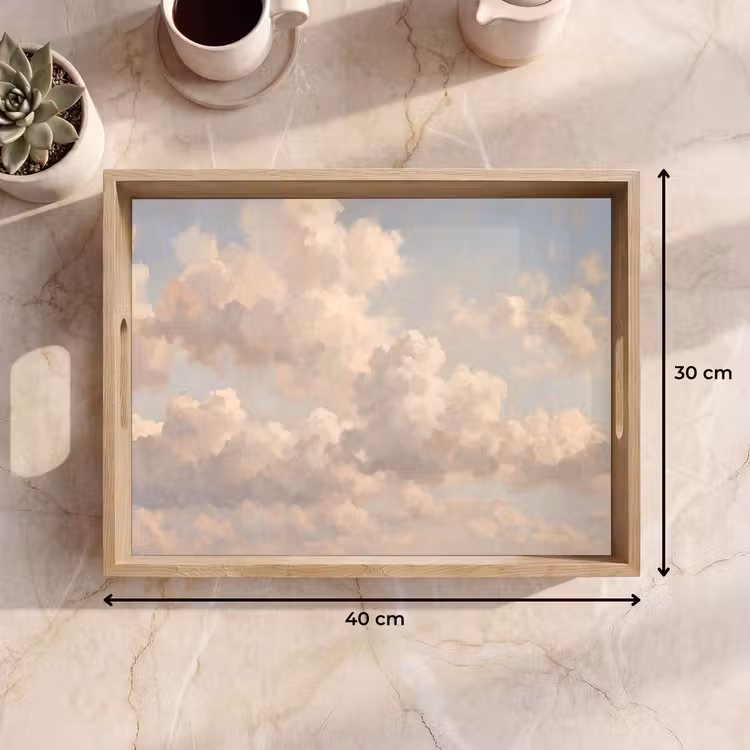 Wolken - Zacht - Natuur - Klassiek - Beige Dienblad Rechthoek middel -USP_Formaat