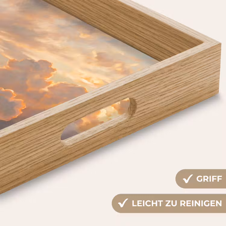 Wolken - Zonsondergang - Natuur - Abstract - Goud Dienblad Rechthoek middel -USP_HandgreepDE