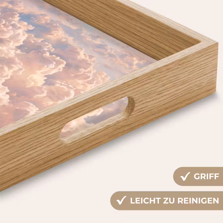 Wolken - Zonsondergang - Natuur - Pastel - Roze Dienblad Rechthoek middel -USP_HandgreepDE