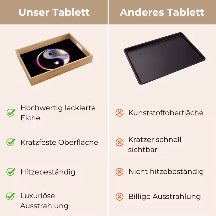 Yin-Yang - Cirkel - Regenboog Dienblad Rechthoek middel -USP_VergelijkingDE