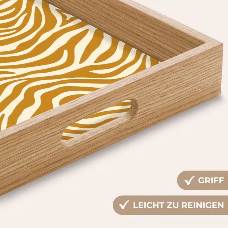 Zebra - Klassiek - Oker - Geel Dienblad Rechthoek middel 911 -USP_HandgreepDE