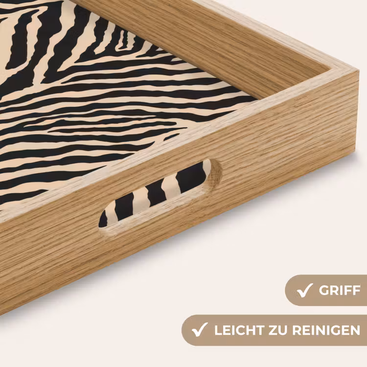 Zebra - Klassiek - Zwart Dienblad Rechthoek middel 911 -USP_HandgreepDE