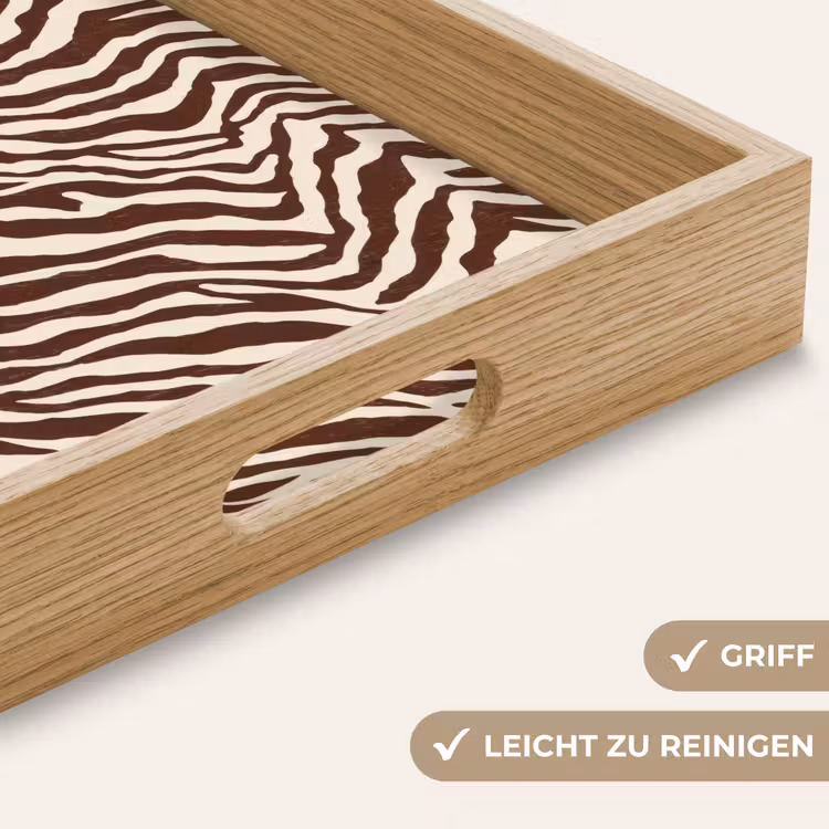 Zebra - Patroon - Zwart - Wit Dienblad Rechthoek middel 911 -USP_HandgreepDE