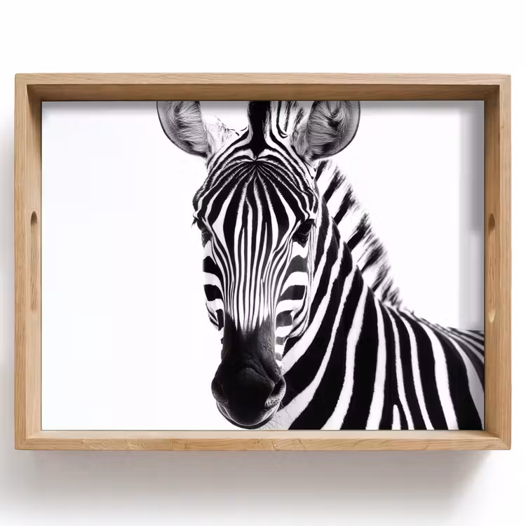 Zebra - Close-up - Zwart - Strepen Dienblad Rechthoek middel -z3d_shopping