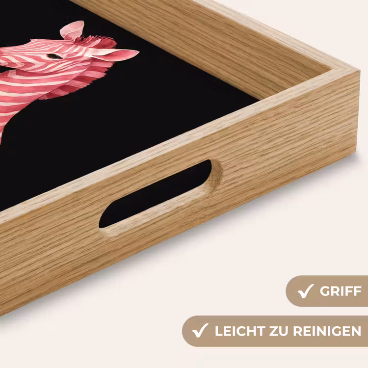 Zebra - Roze - Gestreept Dienblad Rechthoek middel -USP_HandgreepDE