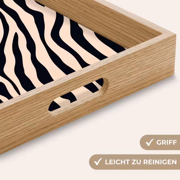 Zebraprint - Dynamisch - Roze Dienblad Rechthoek middel -USP_HandgreepDE