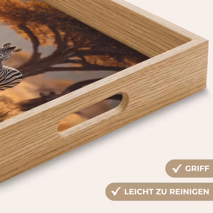 Zebra's - Savannelandschap - Gras Dienblad Rechthoek middel -USP_HandgreepDE