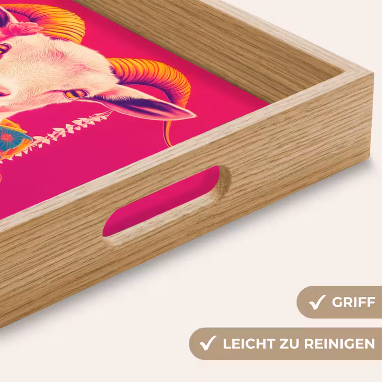 Geit - Hoorns - Kimono - Kleurrijk Dienblad Rechthoek middel -USP_HandgreepDE