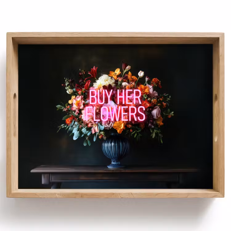 Quote - Bloemen - Vaas - Neon Dienblad Rechthoek middel -z3d_shopping