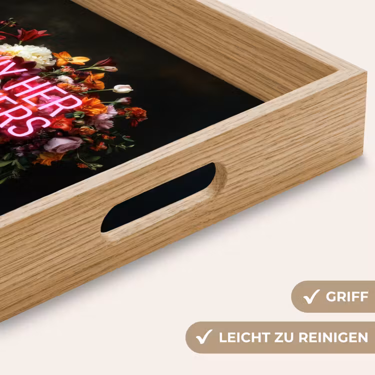 Quote - Bloemen - Vaas - Neon Dienblad Rechthoek middel -USP_HandgreepDE