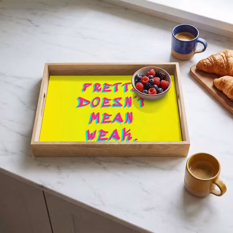 Quote - Minimalistisch - Kleurrijk Dienblad Rechthoek middel -sfeer2