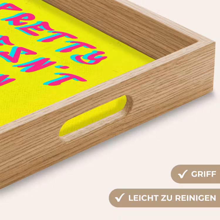Quote - Minimalistisch - Kleurrijk Dienblad Rechthoek middel -USP_HandgreepDE