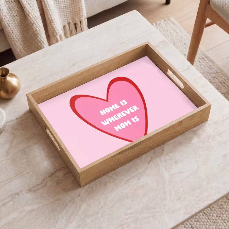 Quote - Moeder - Roze Dienblad Rechthoek middel -sfeer1