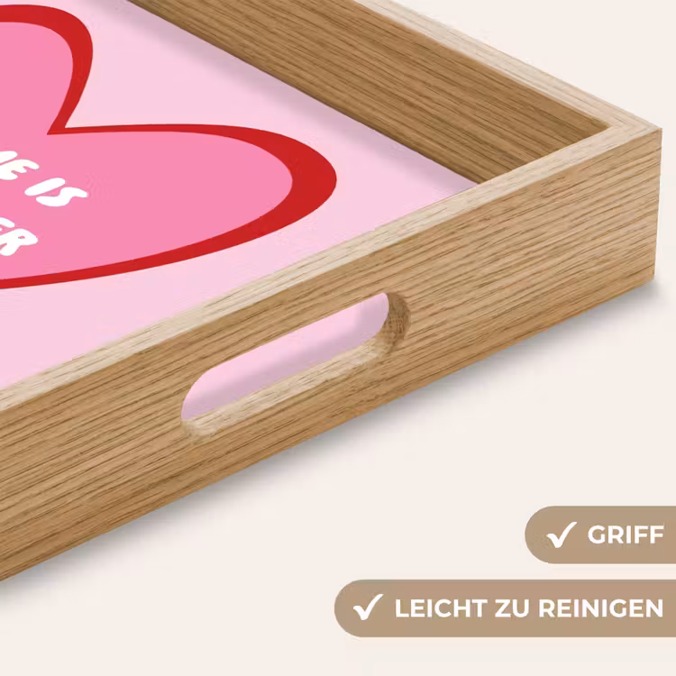 Quote - Moeder - Roze Dienblad Rechthoek middel -USP_HandgreepDE