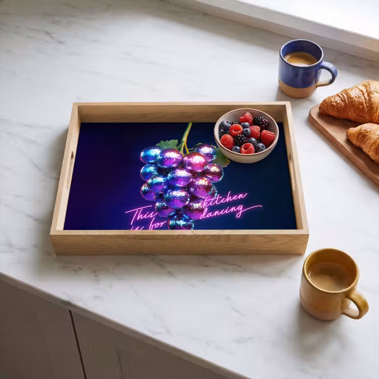 Quote - Neon - Disco - Druiven Dienblad Rechthoek middel -sfeer2