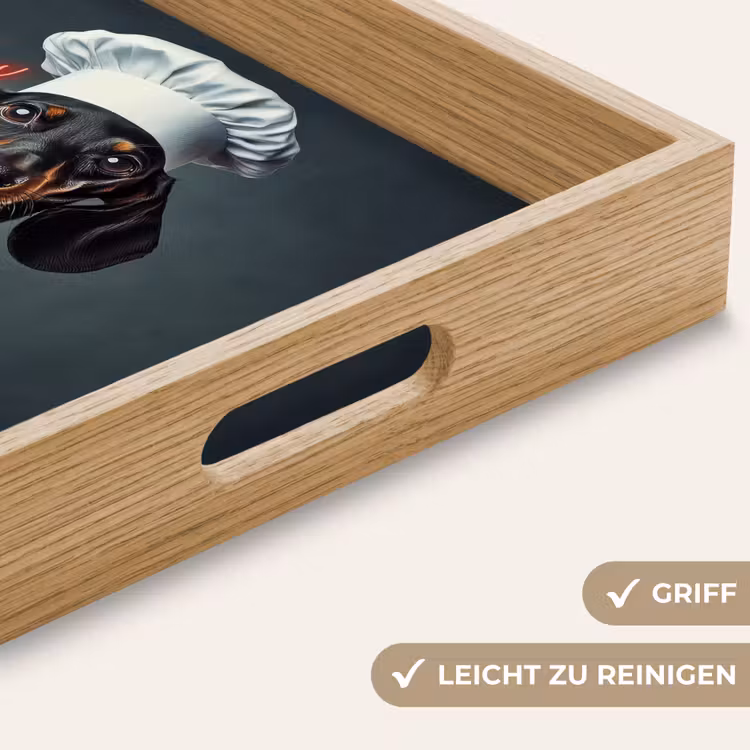 Quote - Neon - Hond - Kokskleding Dienblad Rechthoek middel -USP_HandgreepDE