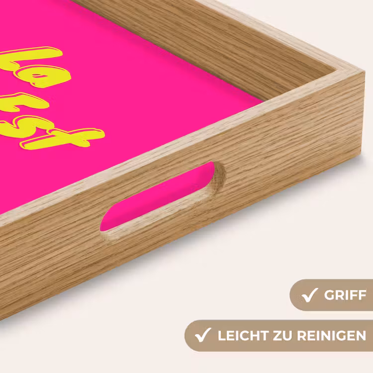 Quote - Retro - Roze Dienblad Rechthoek middel -USP_HandgreepDE