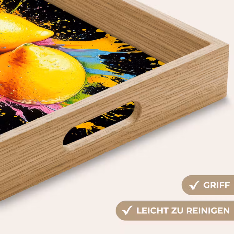 Citroen - Graffiti - Kleurrijk - Verf - Modern Dienblad Rechthoek middel -USP_HandgreepDE