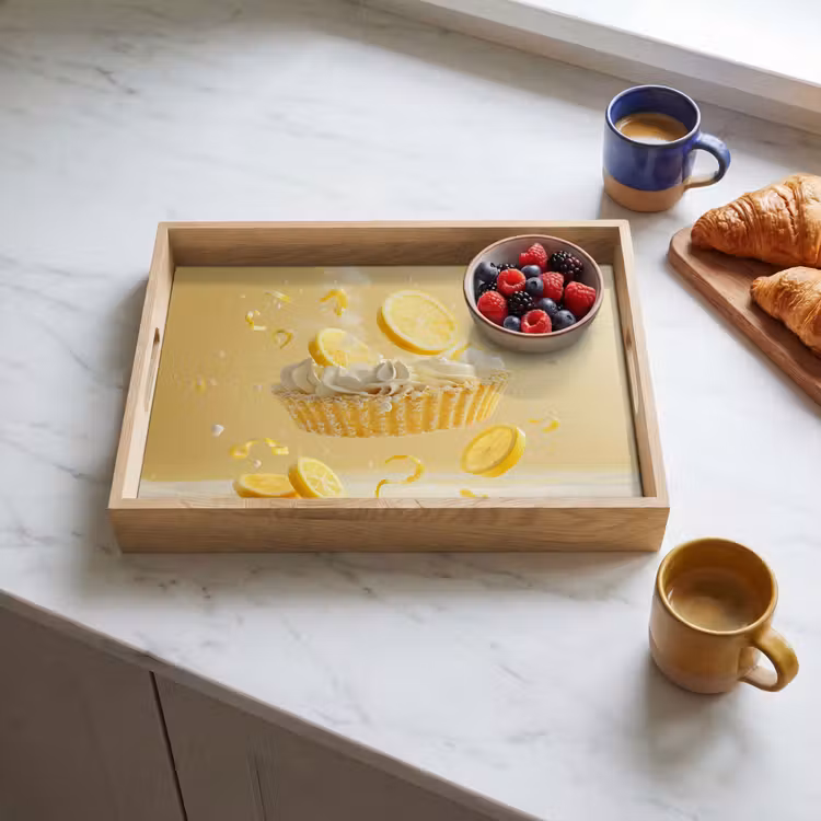 Citroen - Taart - Eten - Geel Dienblad Rechthoek middel -sfeer2
