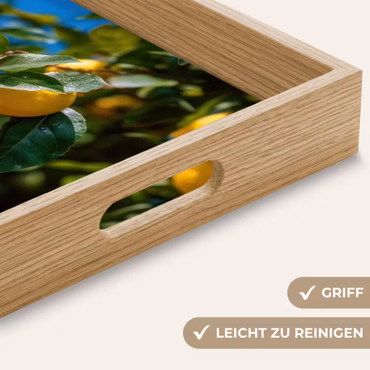 Citroenen - Bladeren - Blauwe lucht Dienblad Rechthoek middel -USP_HandgreepDE