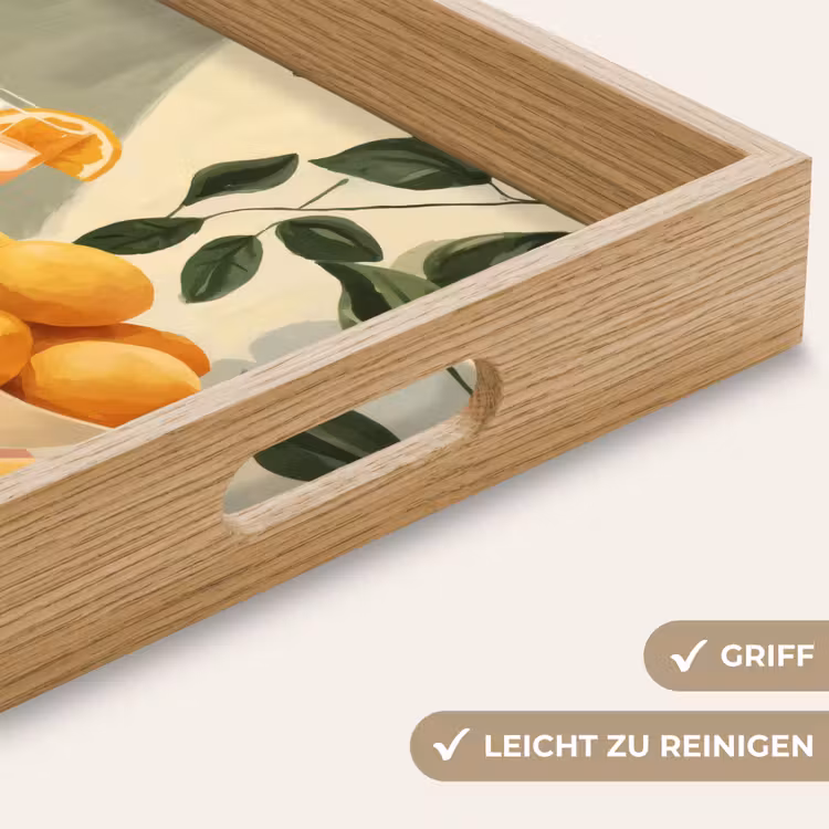 Citroenen - Glas - Tafelkleed - Geblokt Dienblad Rechthoek middel -USP_HandgreepDE