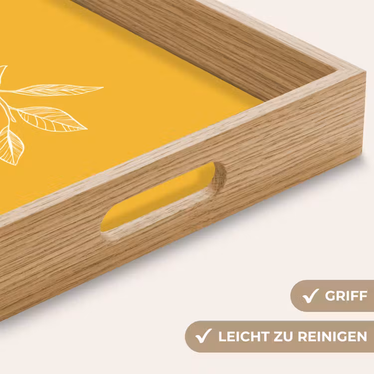 Citroenen - Illustratie - Minimalistisch - Geel Dienblad Rechthoek middel -USP_HandgreepDE