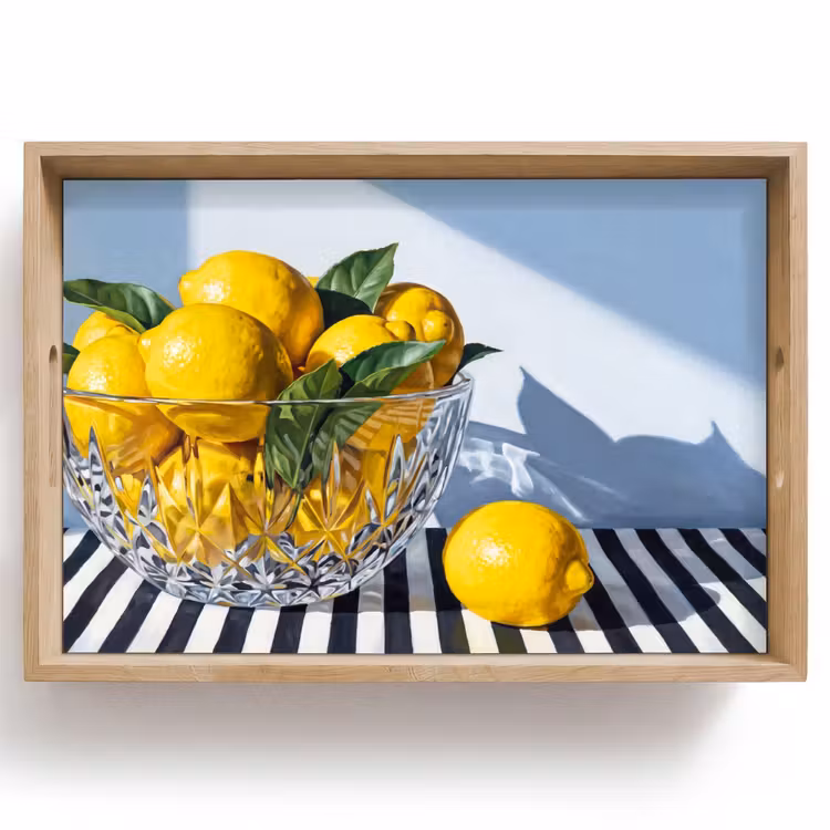 Tablett - Zitronen – Obst – Gelb - Citroenen - Fruit - Geel Dienblad Rechthoek middel