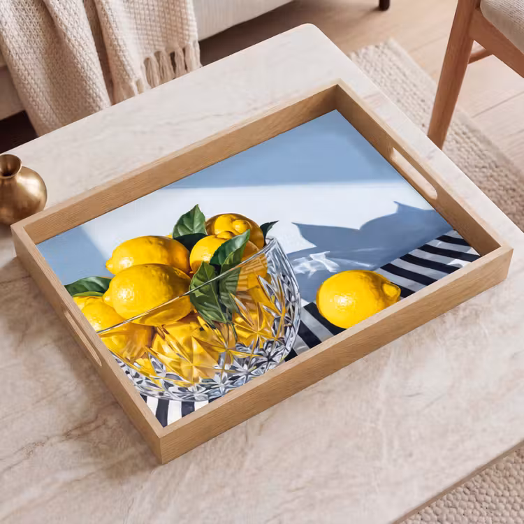Tablett - Zitronen – Obst – Gelb - Citroenen - Fruit - Geel Dienblad Rechthoek middel