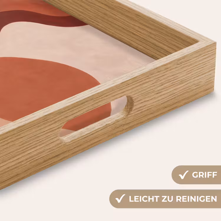 Abstract - Vormen - Organisch - Aardetinten - Modern Dienblad Rechthoek middel -USP_HandgreepDE