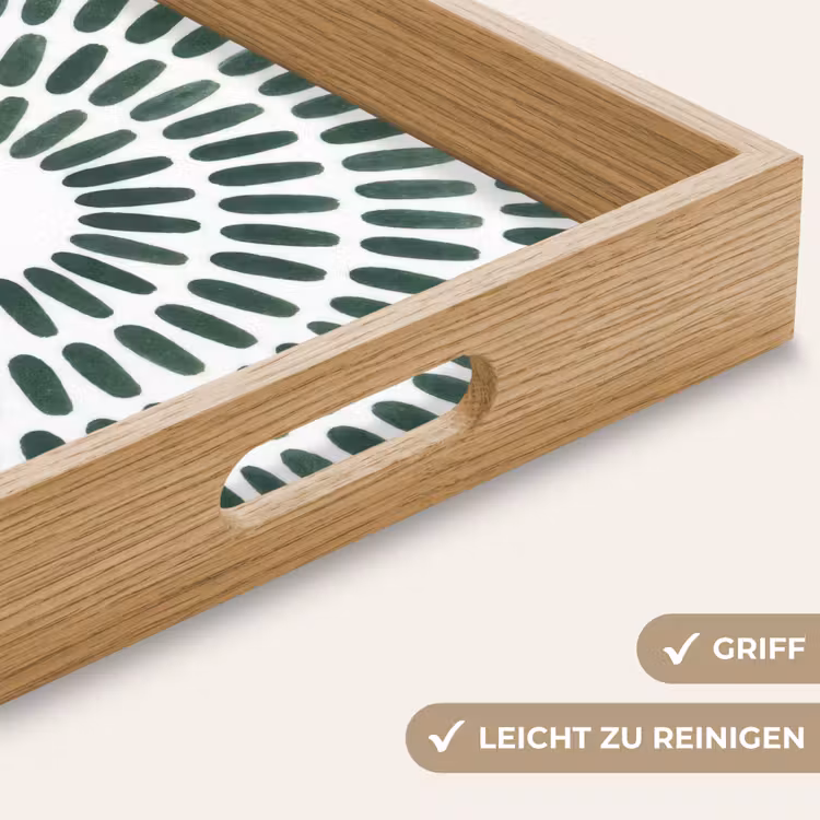 Abstract - Cirkel - Patroon - Modern - Groen Dienblad Rechthoek middel -USP_HandgreepDE