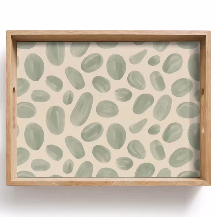 Abstract - Patroon - Organisch - Groen - Modern Dienblad Rechthoek middel -z3d_shopping