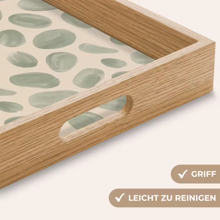 Abstract - Patroon - Organisch - Groen - Modern Dienblad Rechthoek middel -USP_HandgreepDE