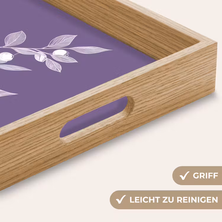 Tak - Sierlijk - Bladeren - Minimalistisch Dienblad Rechthoek middel -USP_HandgreepDE