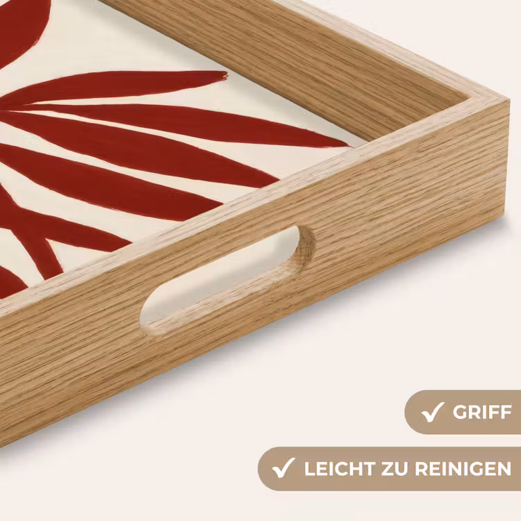 Tak - Bladeren - Rood Dienblad Rechthoek middel -USP_HandgreepDE