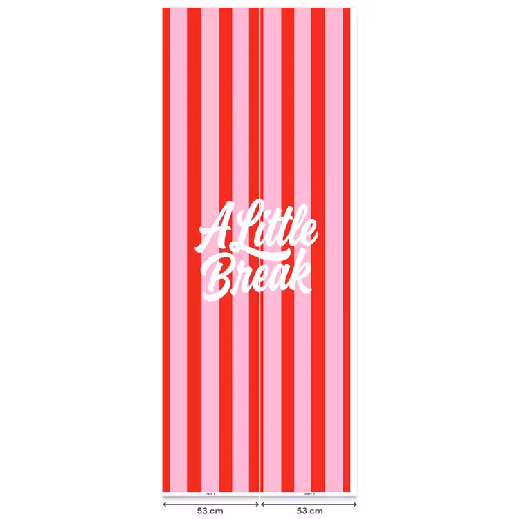 A Little Break - Strepen - Rood - Roze Behang Vlies klein -USP_banen