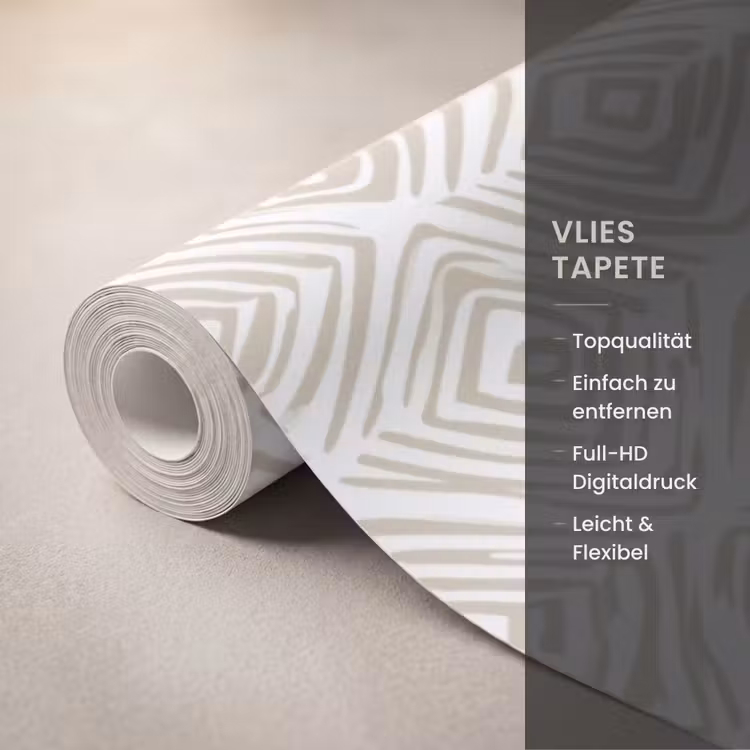 Abstract - Ruit - Beige Behang Vlies klein 1076 -USP_closeupDE