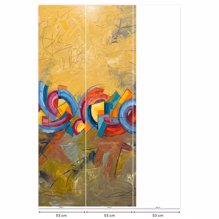 Abstract - Cirkels - Schilderij - Kleurrijk - Dynamisch Behang Vlies klein -USP_banen