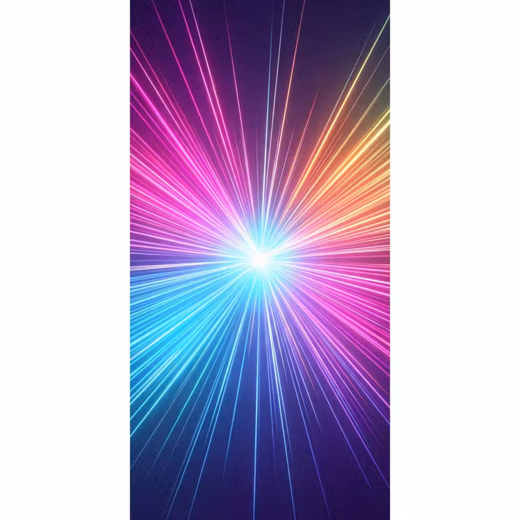 Abstract - Light - Burst - Modern - Colorful Behang Vlies klein -3d_website