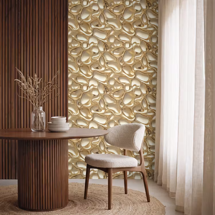 Abstract - Modern - Goud Behang Vlies klein 1076 -sfeer1