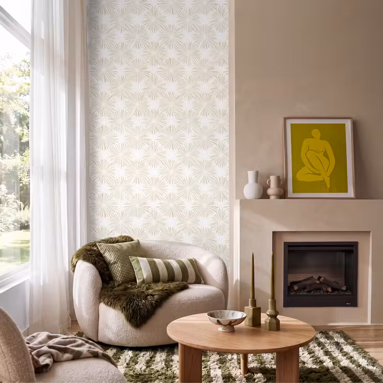 Abstract - Motief - Beige Behang Vlies klein 1076 -sfeer2